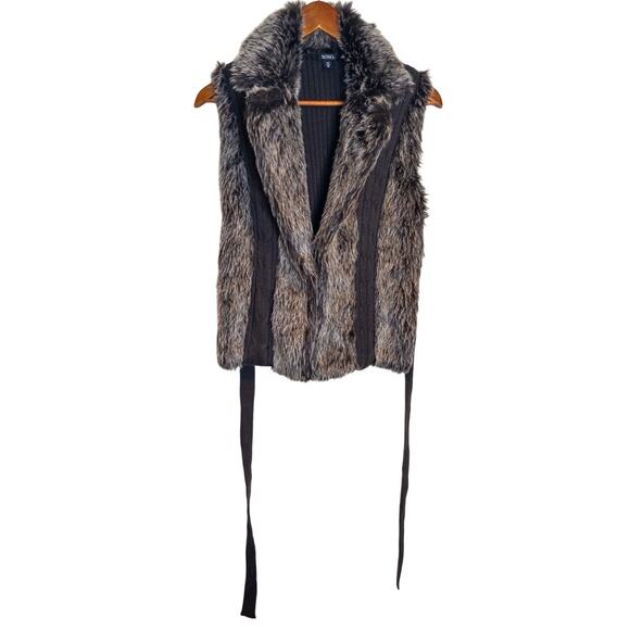 XOXO Y2K Faux Fur Knit Belted Vest Medium - Picture 5 of 8